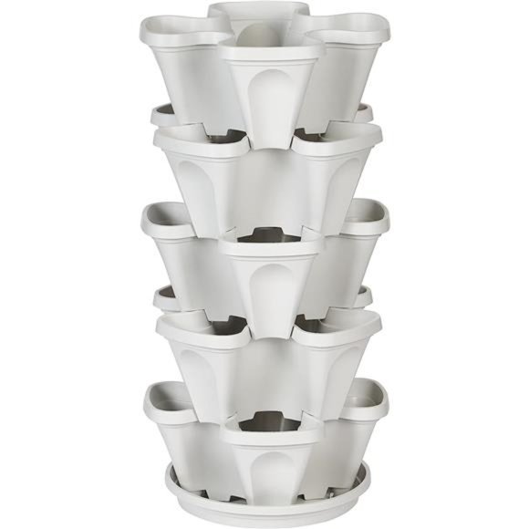 5 Tier Stackable Strawberry, Herb,Flower, and Vegetable Planter -Vertical Garden - Picture 1 of 7